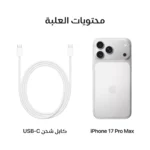 ⁦أبل أيفون 17 برو ماكس، 5 جي، 6.9 بوصة، 256 جيجا، فضي⁩ - الصورة ⁦7⁩
